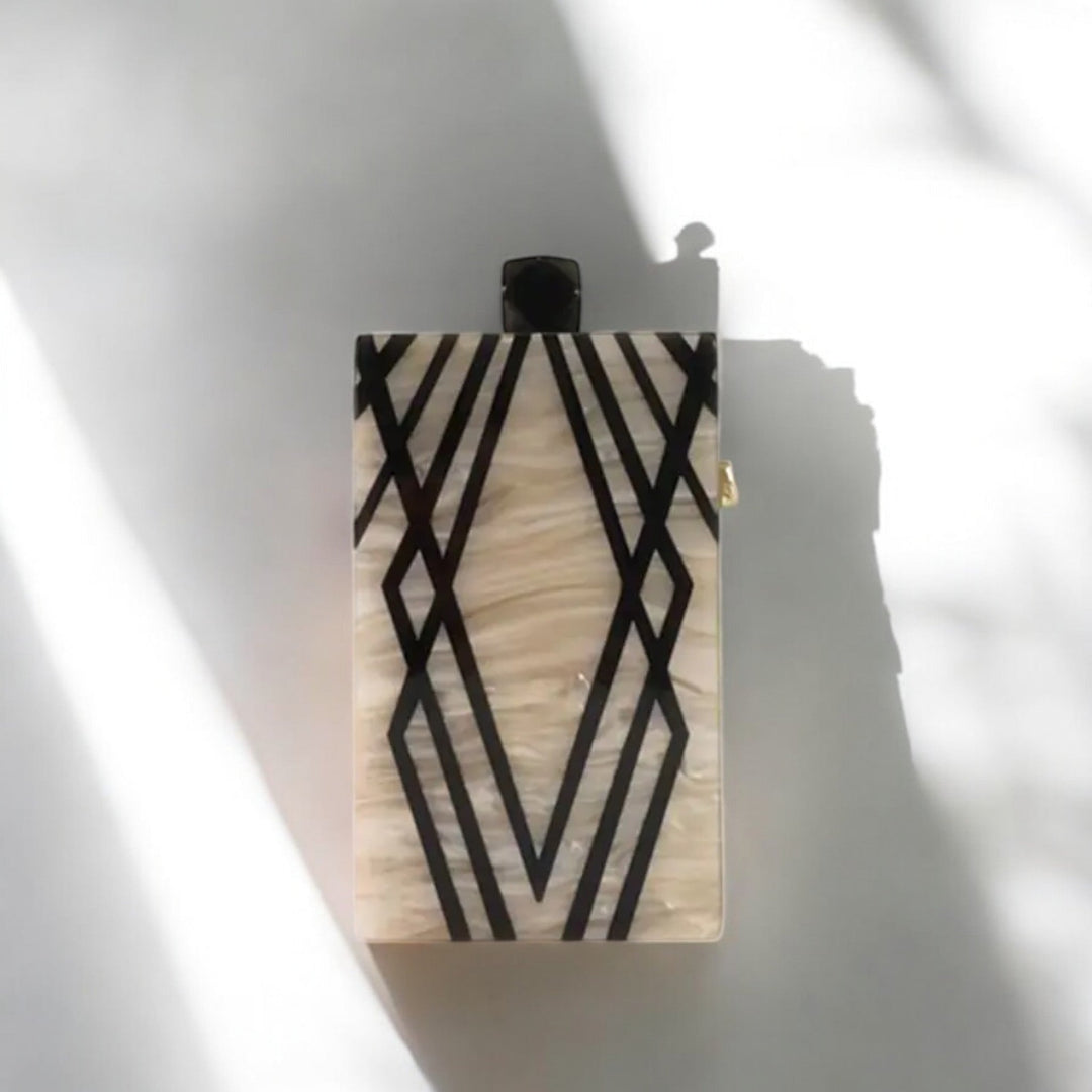 Clutch de Acrílico Listas Irregulares