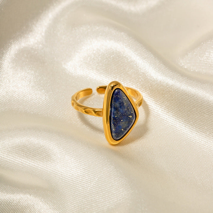 Anel Triangular Aço Inoxidável Dourado