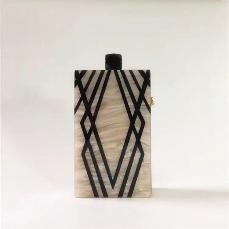 Clutch de Acrílico com Estampado de Listras Irregulares - KUKA Brand