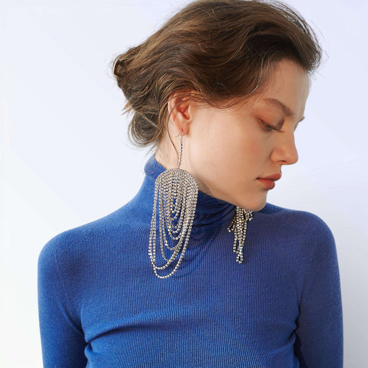 CADENA — BRINCOS DROP FRANJA CRISTAL