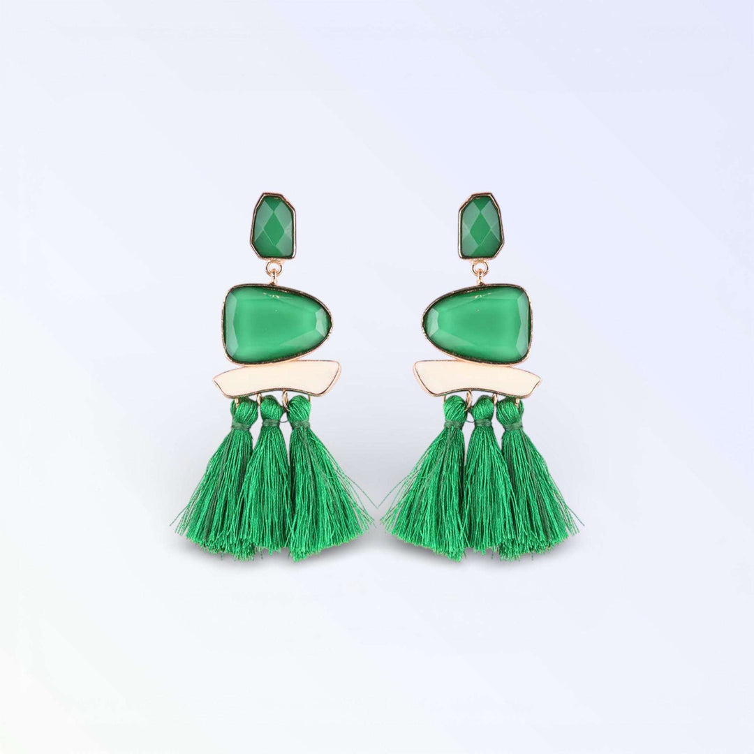 FRILL — BRINCOS TASSEL CRISTAL COLORIDO