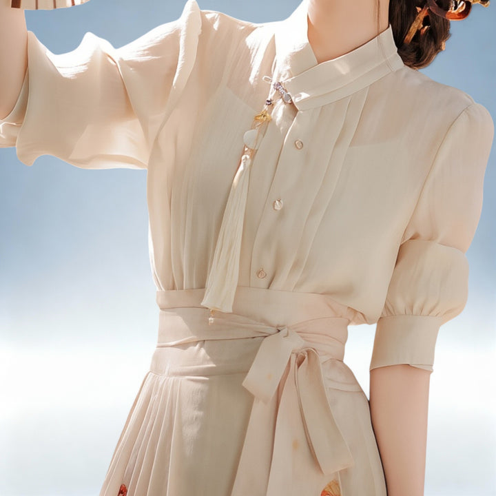 ISABELA — Conjunto Tencel com Padrão Floral | Elegância Clássica