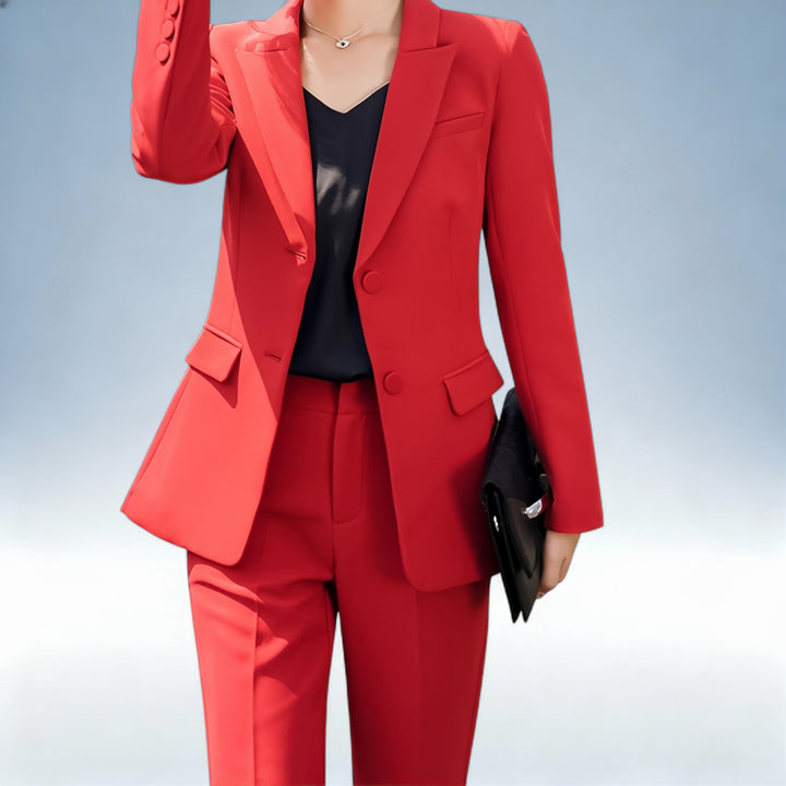 VIENA — Conjunto Profissional Vermelho | Elegância Premium