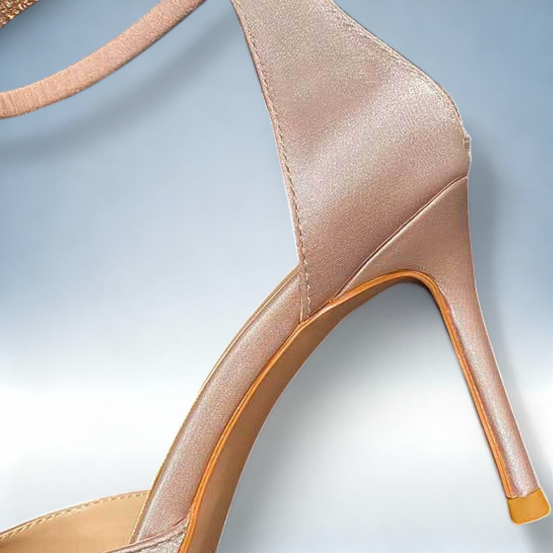 FLORENCE — Sandálias Salto Alto com Strass | Elegância Brilhante