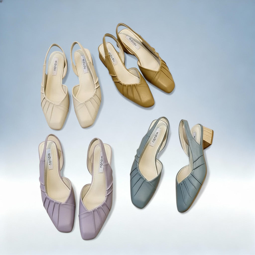 PATRICIA — Sandálias de Salto Alto com Efeito Enrugado | Elegância Sofisticada