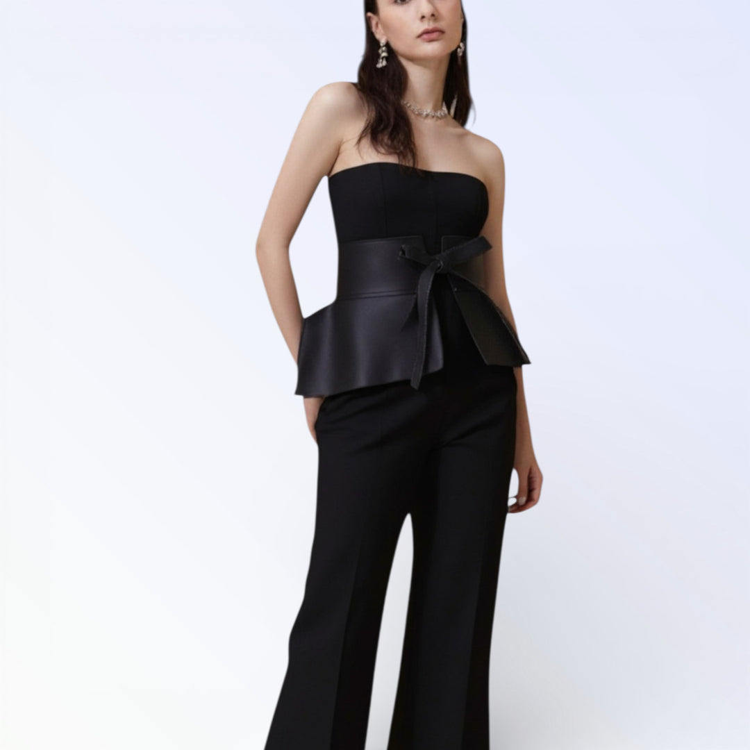 PORTO — CINTO LARGO ESTRUTURADO PRETO