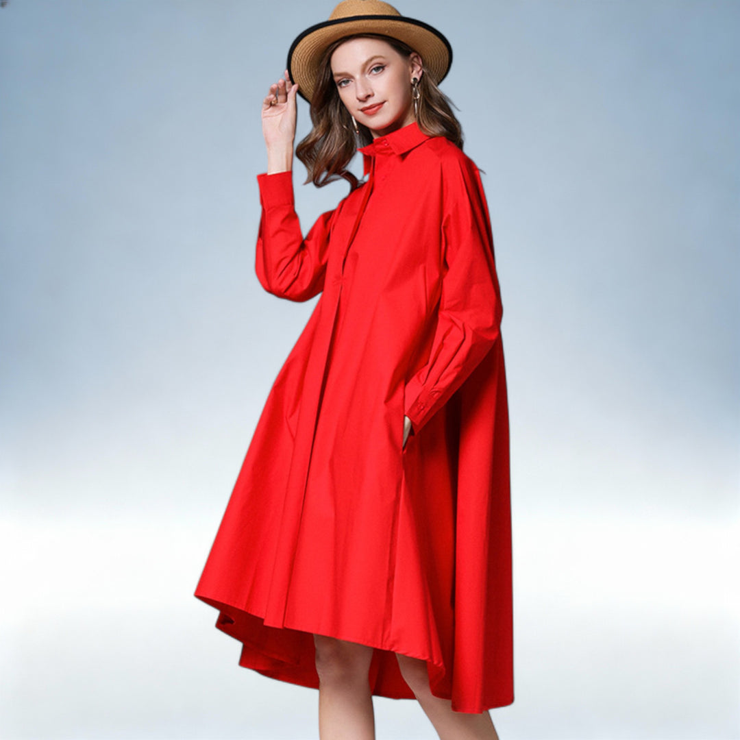 ISABEL — Vestido Camisa Solto em Algodão | Estilo Casual Elegante