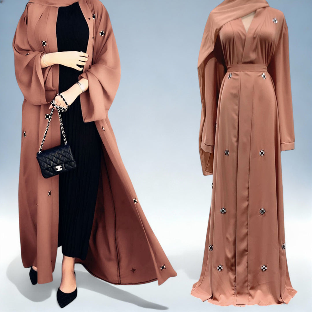 ÉRICA — Vestido Cardigan com Contas Elegante | Charme Sofisticado