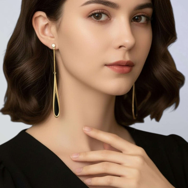 DROP — BRINCOS GOTA TWO-TONE