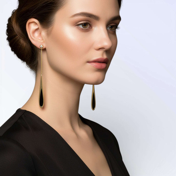 DROP — BRINCOS GOTA TWO-TONE