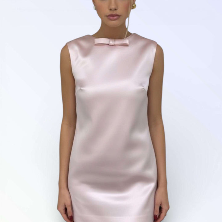 LACE — MINI VESTIDO CETIM LAÇO OMBRO