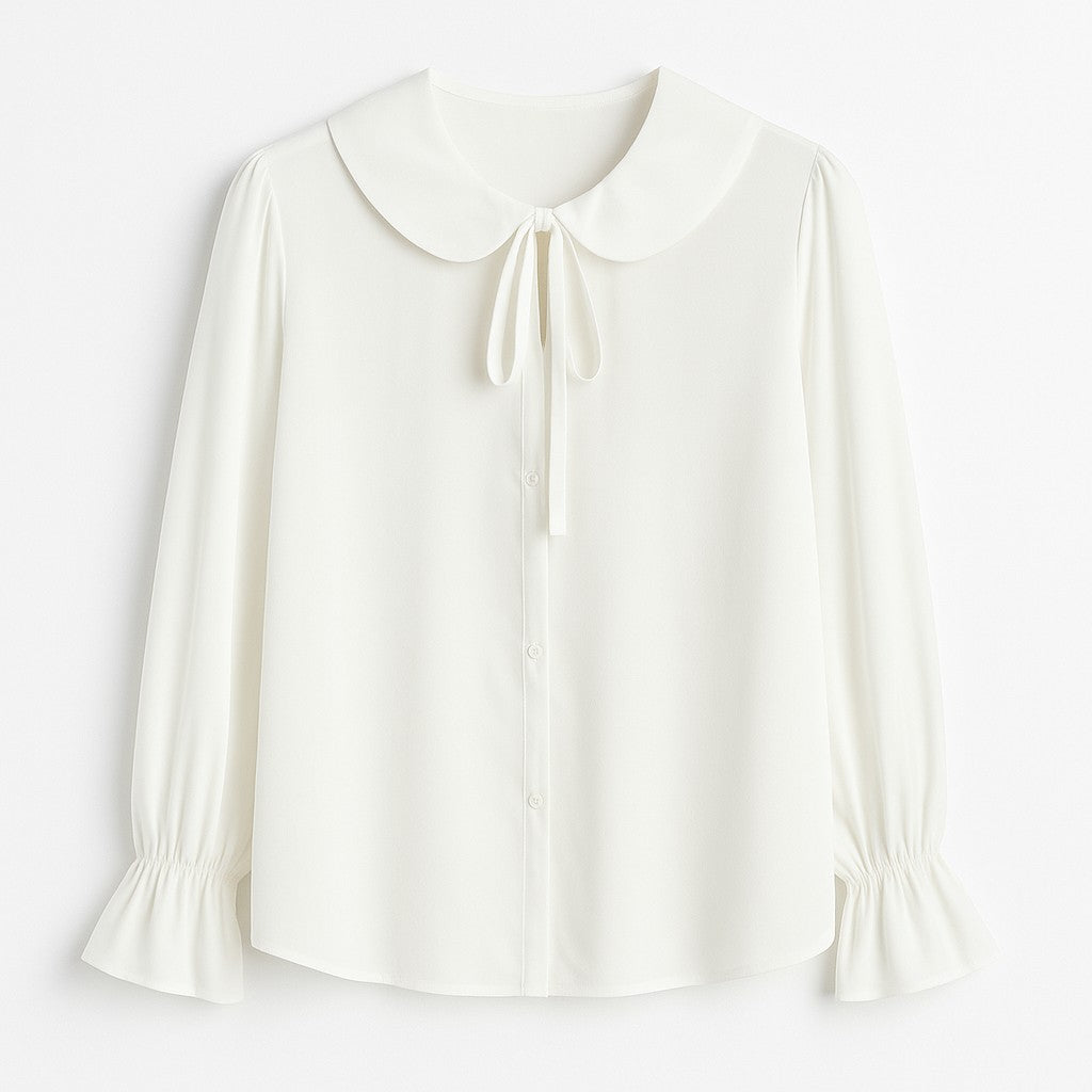 SOPHIA: Camisa Francesa com Laço na Gola
