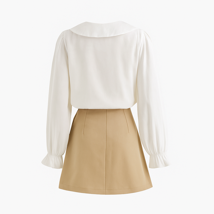 SOPHIA: Camisa Francesa com Laço na Gola