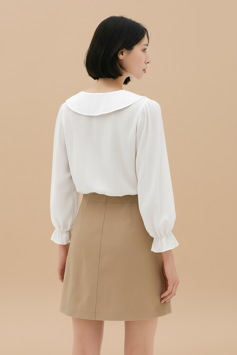 SOPHIA: Camisa Francesa com Laço na Gola