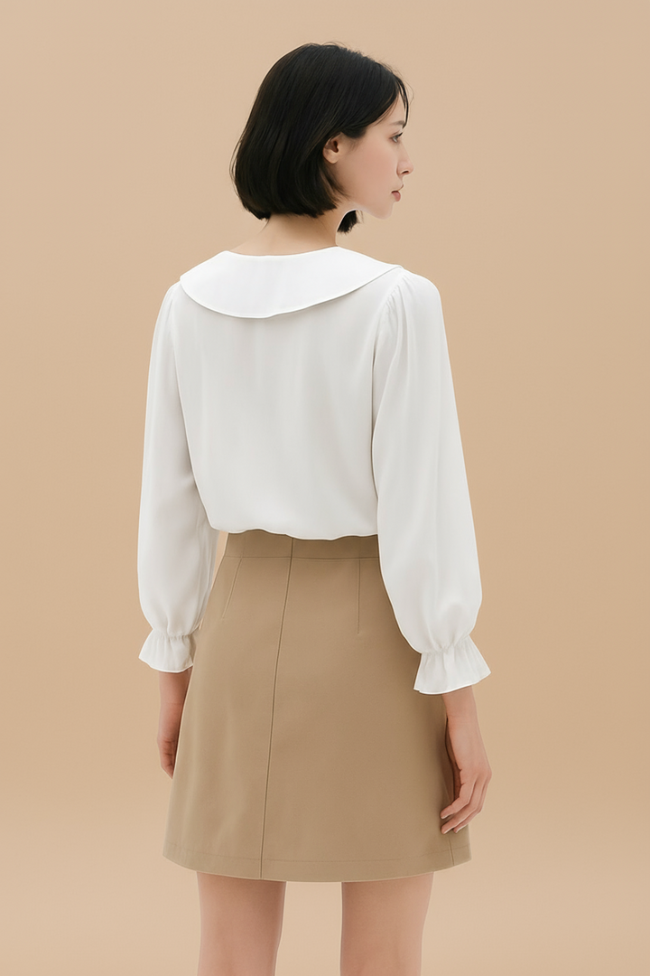 SOPHIA: Camisa Francesa com Laço na Gola