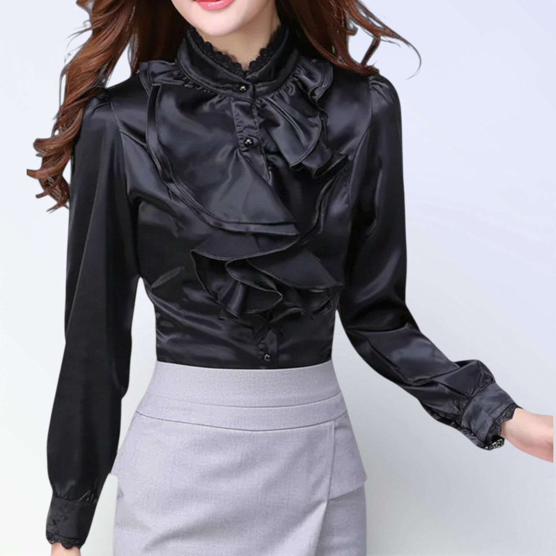 VICTORIA — CAMISA VOLANTS EM CETIM