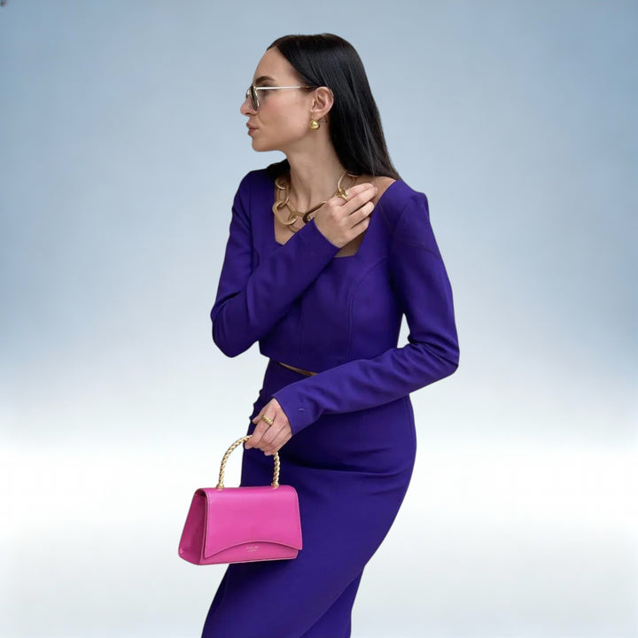 LAURA — Conjunto de Cor Sólida Design Exclusivo | Elegância Atemporal