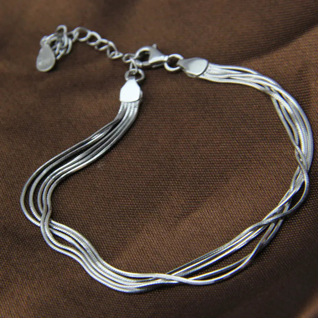 Pulseira Prata Multicamadas