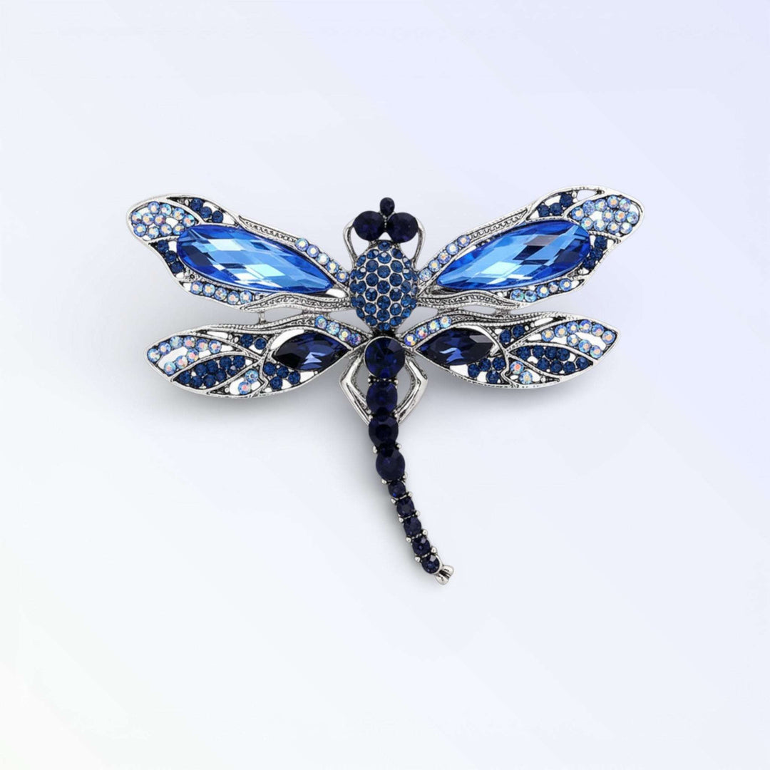 DRAGON — BROCHE LIBÉLULA CRISTAL AZUL
