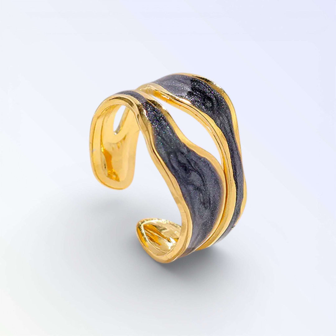 SWIRL — ANEL OURO ESMALTE ONDAS