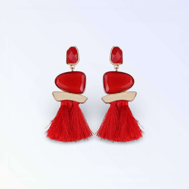 FRILL — BRINCOS TASSEL CRISTAL COLORIDO