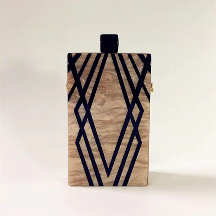 Clutch de Acrílico com Estampado de Listras Irregulares - KUKA Brand