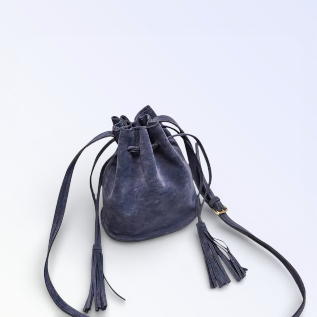 FRINGE — BOLSA DRAWSTRING SUÉDE FRANJA