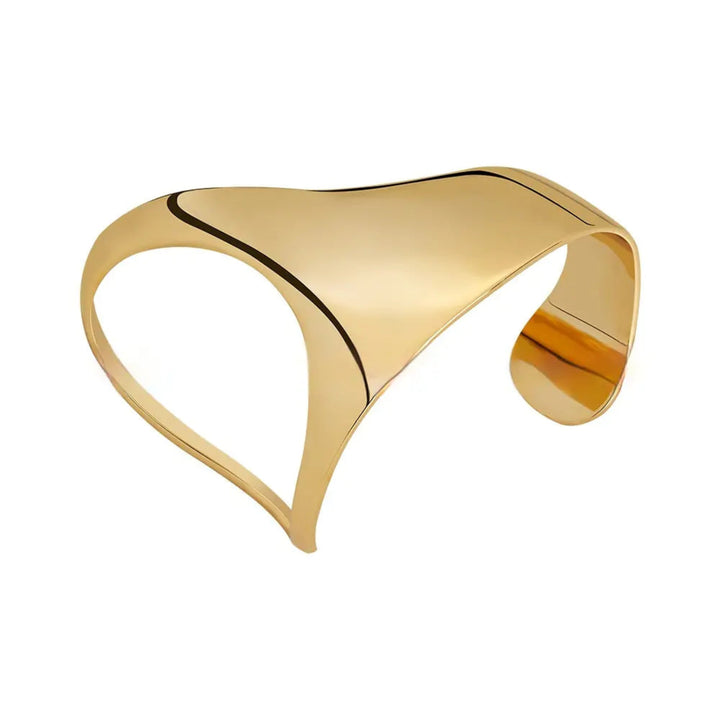 Pulseira Latão Geométrica Curvada
