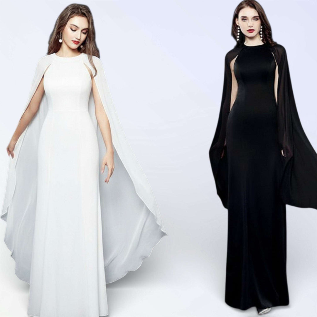 LIRA — VESTIDO COM CAPAS FLUTUANTES