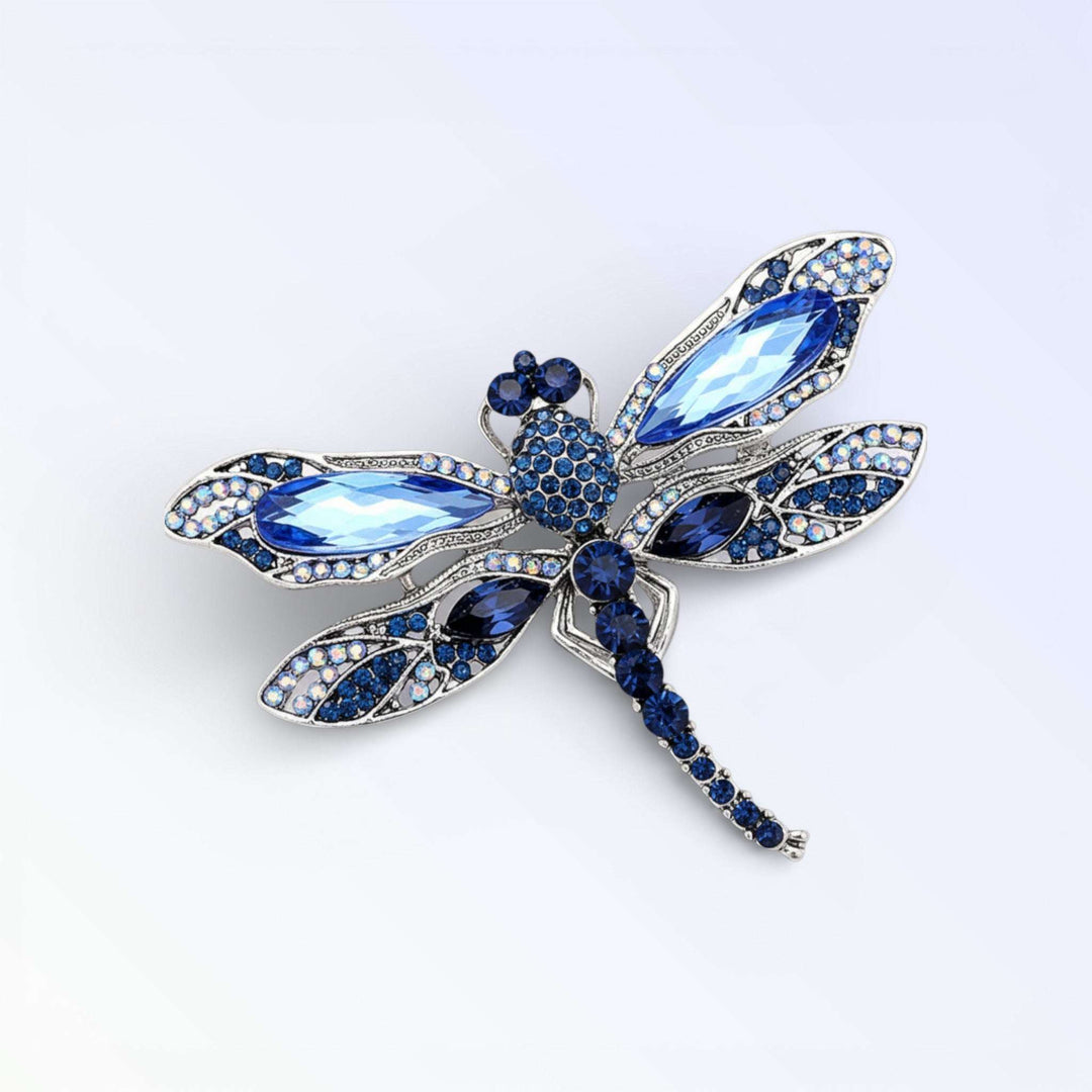 DRAGON — BROCHE LIBÉLULA CRISTAL AZUL