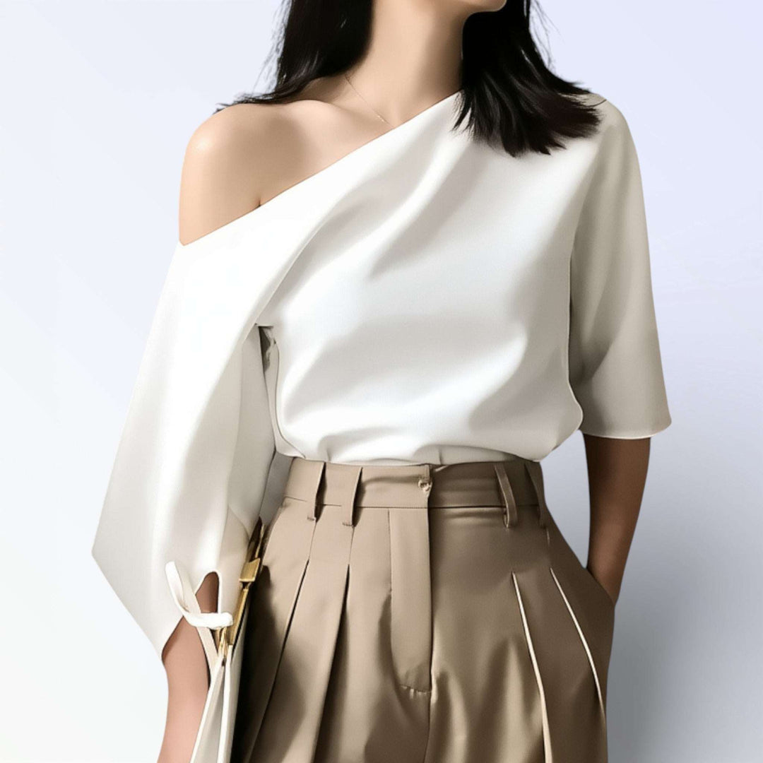 ASA — TOP OMBRO A OMBRÉ BRANCO