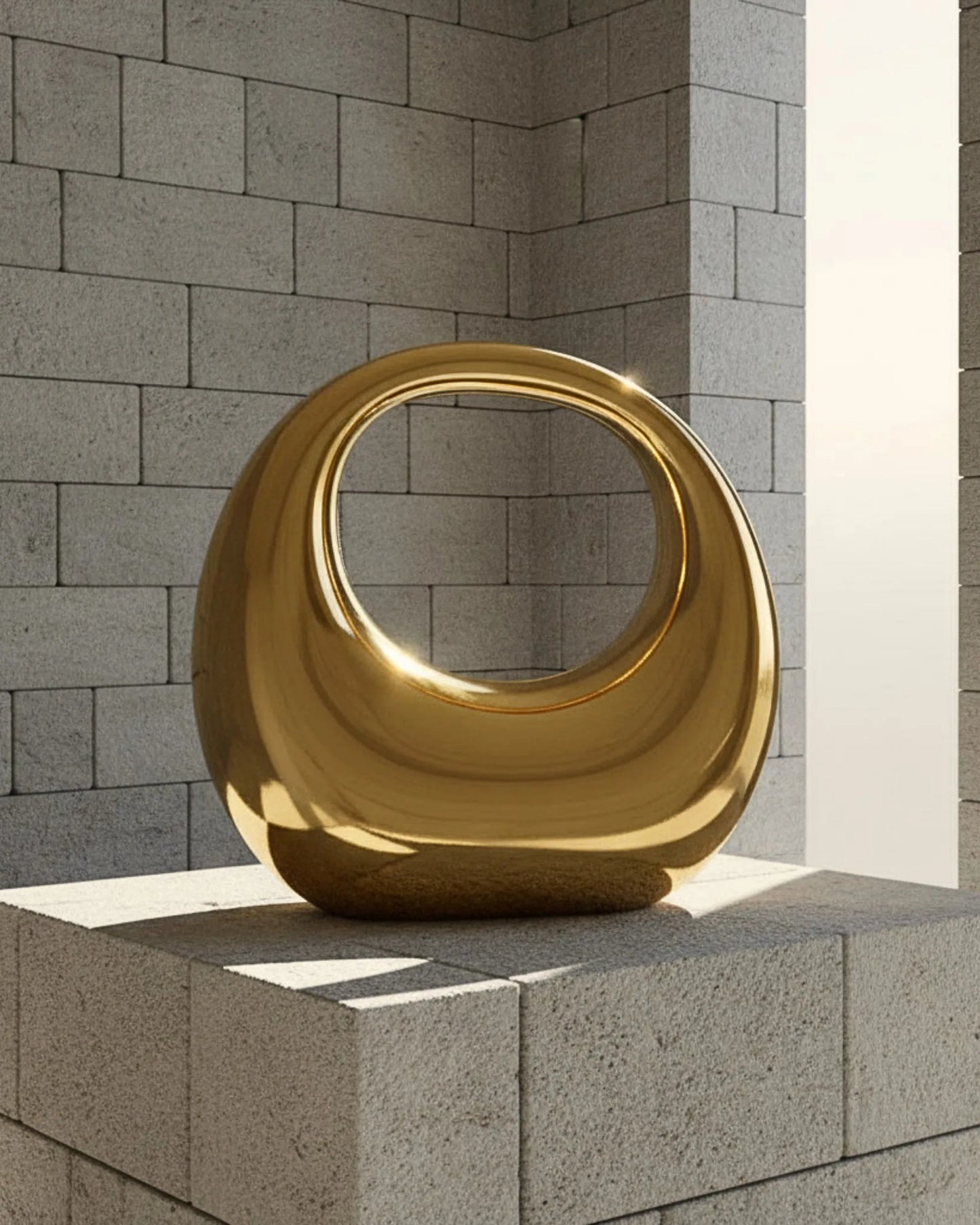 ARCO | Mala de Mão Escultural em Acrílico com Acabamento Espelhado