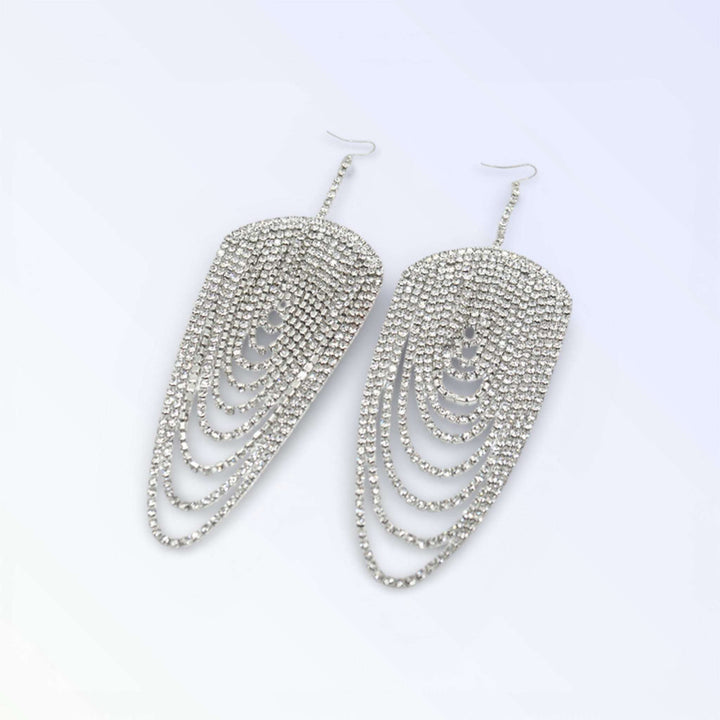 CADENA — BRINCOS DROP FRANJA CRISTAL