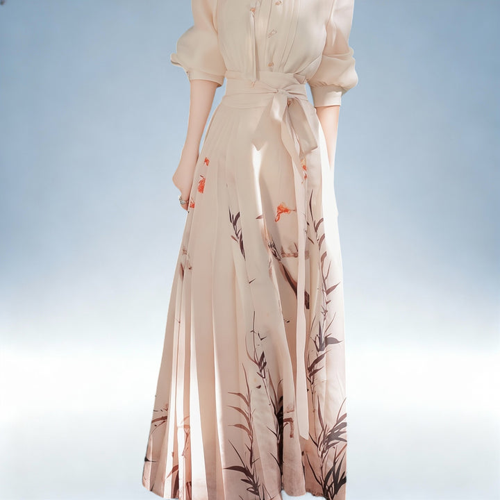 ISABELA — Conjunto Tencel com Padrão Floral | Elegância Clássica