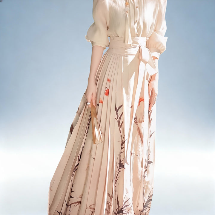 ISABELA — Conjunto Tencel com Padrão Floral | Elegância Clássica