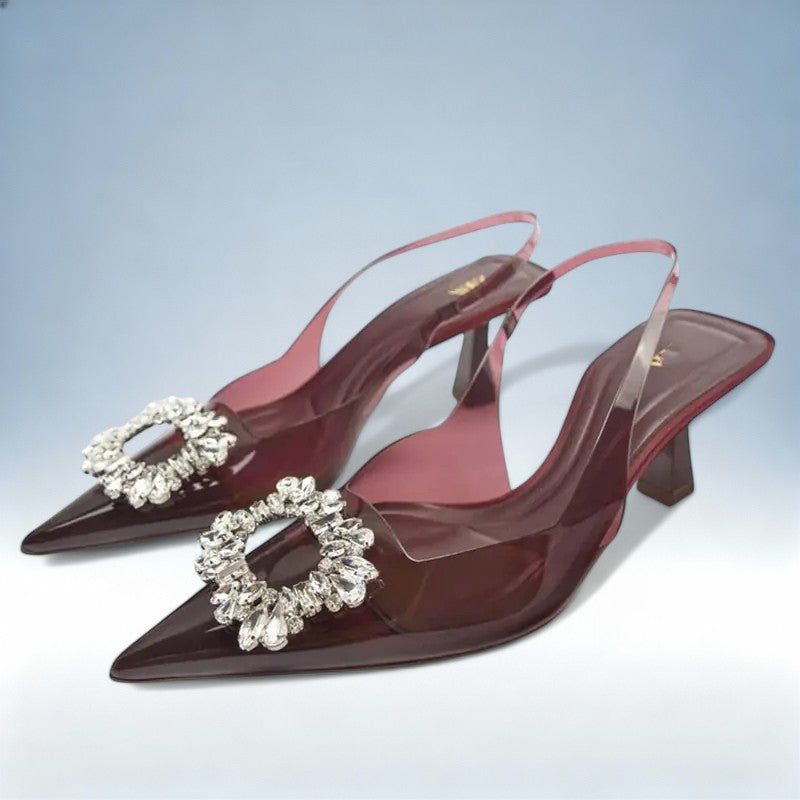 DANIELA — Sandálias de Salto Alto com Strass | Elegância Sofisticada