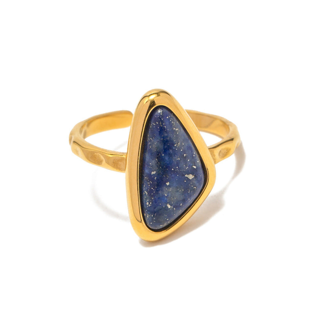 Anel Triangular Aço Inoxidável Dourado