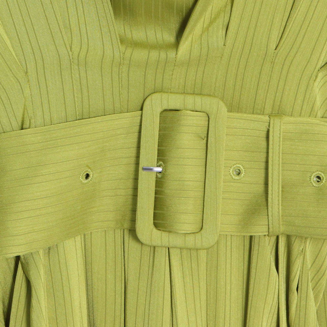 BELT — VESTIDO MIDI PLISSADO COM CINTO