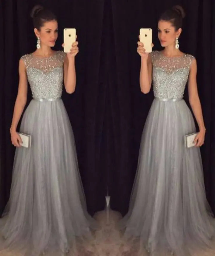 Chiffon Sleeveless Sequin Dress