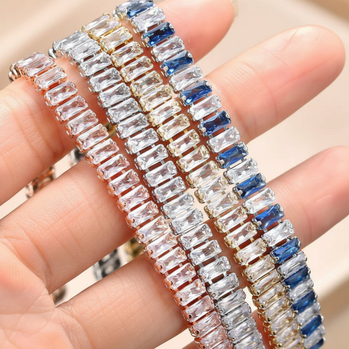 REYKJAVIK – Pulseira Retangular em Zircão Colorido