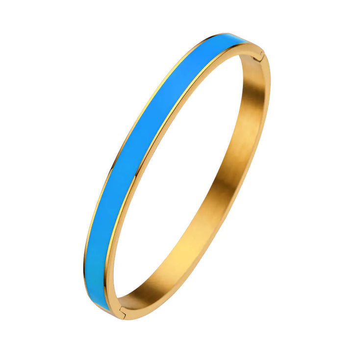 Pulseira Aço Inoxidável com Epóxi Colorido