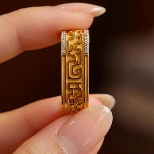 PRISMA | Anel Arquitetónico em Jaspe Translúcido e Ouro