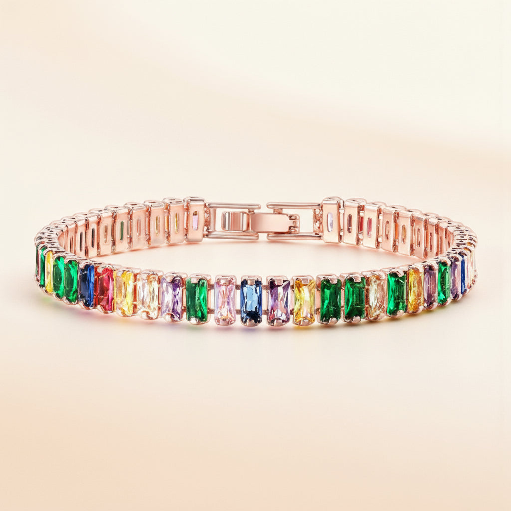 REYKJAVIK – Pulseira Retangular em Zircão Colorido