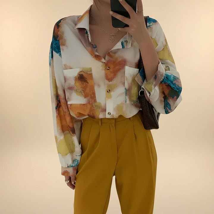 Autumn Korean Loose-Fit Long Sleeve Shirt for Women